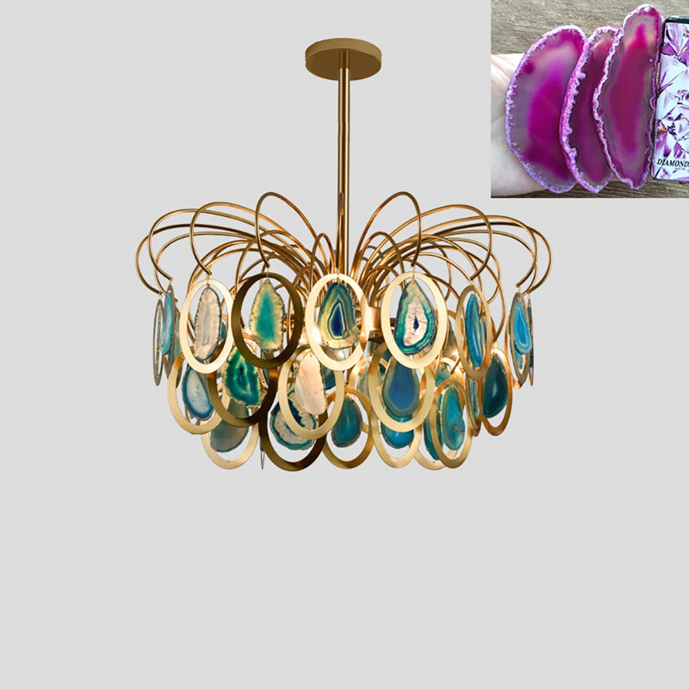 Vakkerlight Luxury Pendant Slice Agate Chandelier