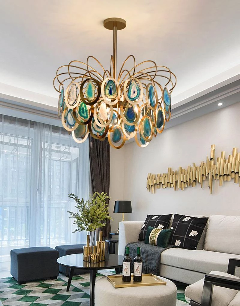 Vakkerlight Luxury Pendant Slice Agate Chandelier