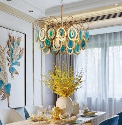 Vakkerlight Luxury Pendant Slice Agate Chandelier