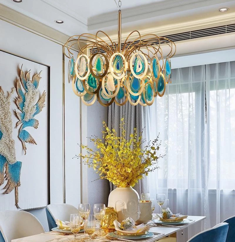 Vakkerlight Luxury Pendant Slice Agate Chandelier