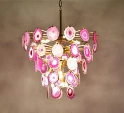 Vakkerlight Chandeliers Slice Agate Tower Chandelier