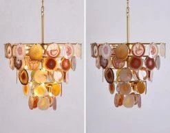 Vakkerlight Chandeliers Slice Agate Tower Chandelier