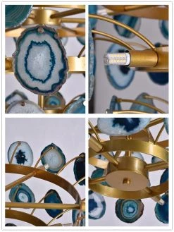 Vakkerlight Chandeliers Slice Agate Tower Chandelier