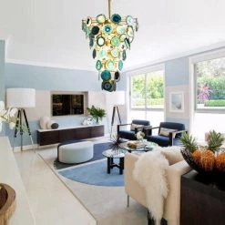 Vakkerlight Chandeliers Slice Agate Tower Chandelier