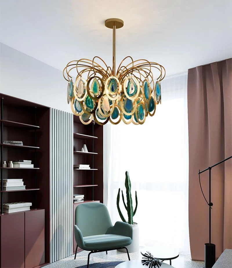 Vakkerlight Luxury Pendant Slice Agate Chandelier