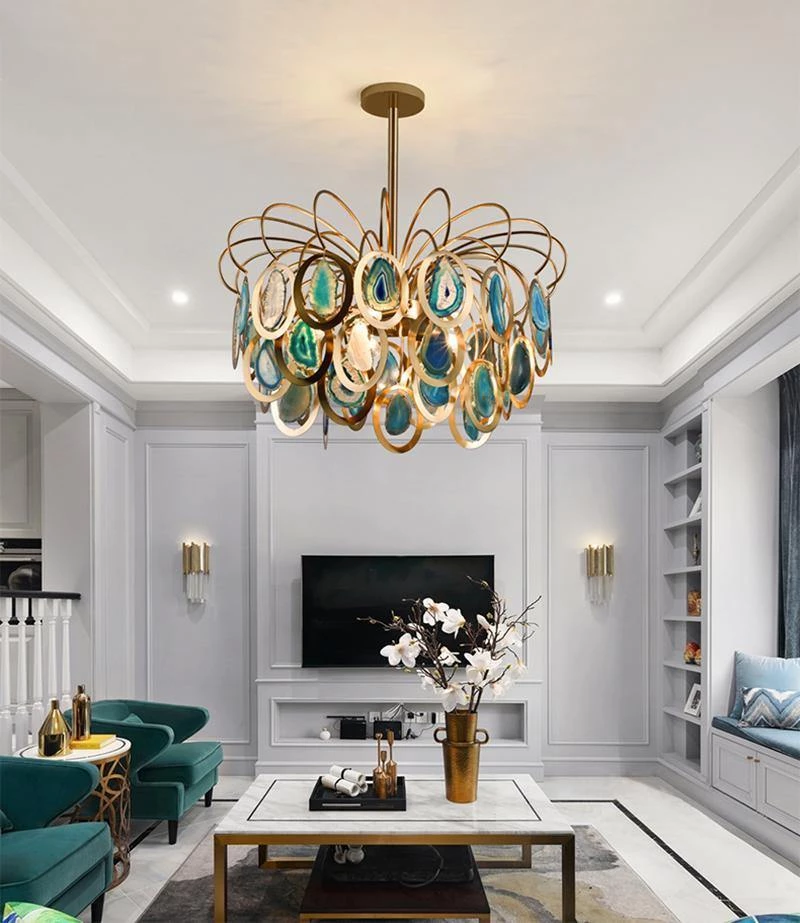 Vakkerlight Luxury Pendant Slice Agate Chandelier