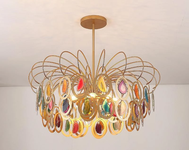 Vakkerlight Luxury Pendant Slice Agate Chandelier