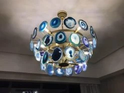 Vakkerlight Chandeliers Slice Agate Tower Chandelier