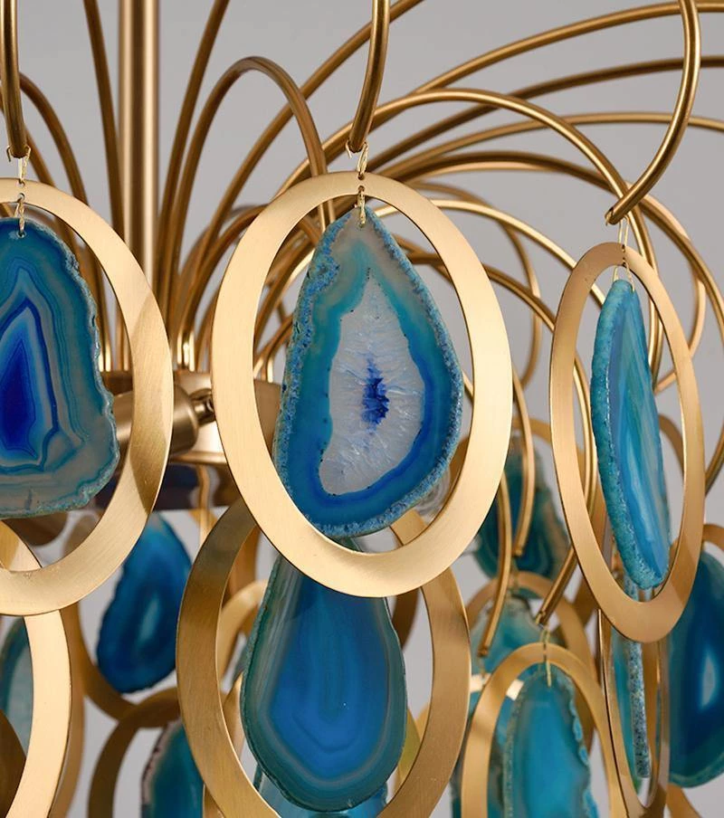 Vakkerlight Luxury Pendant Slice Agate Chandelier