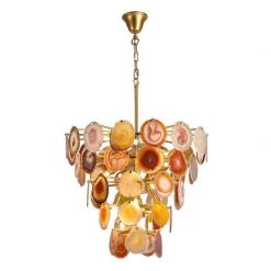 Vakkerlight Chandeliers Slice Agate Tower Chandelier
