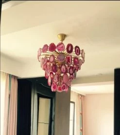 Vakkerlight Chandeliers Slice Agate Tower Chandelier
