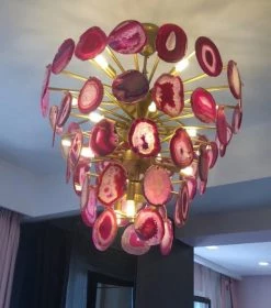 Vakkerlight Chandeliers Slice Agate Tower Chandelier