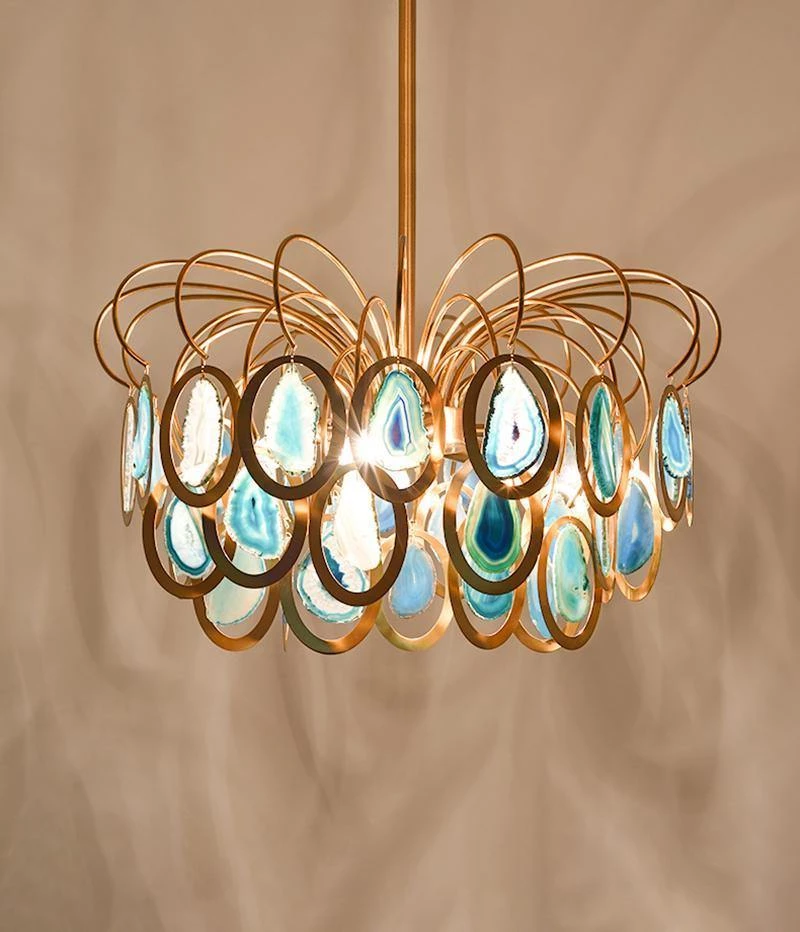 Vakkerlight Luxury Pendant Slice Agate Chandelier