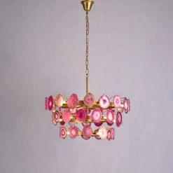 Vakkerlight Chandeliers Slice Agate Tower Chandelier