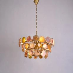 Vakkerlight Chandeliers Slice Agate Tower Chandelier