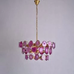 Vakkerlight Chandeliers Slice Agate Tower Chandelier