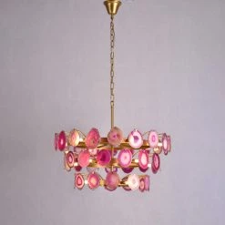 Vakkerlight Chandeliers Slice Agate Tower Chandelier