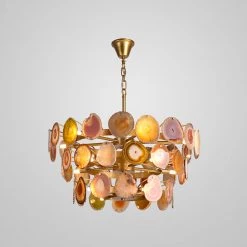 Vakkerlight Chandeliers Slice Agate Tower Chandelier