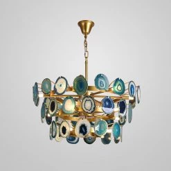 Vakkerlight Chandeliers Slice Agate Tower Chandelier