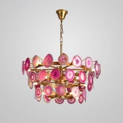 Vakkerlight Chandeliers Slice Agate Tower Chandelier