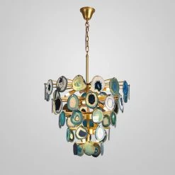 Vakkerlight Chandeliers Slice Agate Tower Chandelier