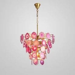 Vakkerlight Chandeliers Slice Agate Tower Chandelier