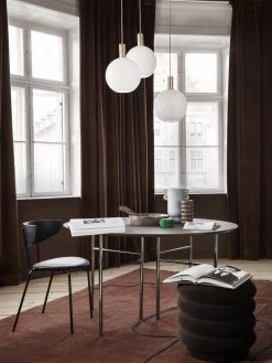 Vakkerlight Brass Pendant & Opal Shade