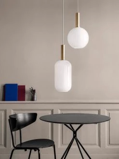 Vakkerlight Brass Pendant & Opal Shade