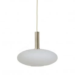 Vakkerlight Brass Pendant & Opal Shade