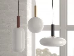 Vakkerlight Brass Pendant & Opal Shade