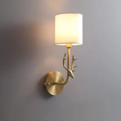 Vakkerlight Brass Deer Head Wall Light
