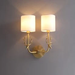 Vakkerlight Brass Deer Head Wall Light