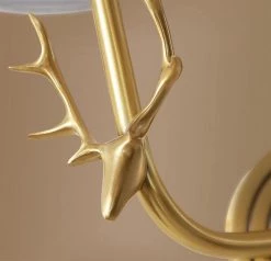 Vakkerlight Brass Deer Head Wall Light