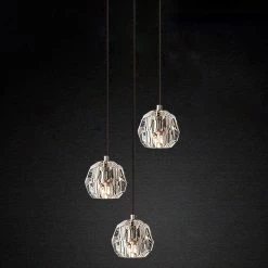 Vakkerlight Pendant Lights Crystal Ball Linear Round Chandelier