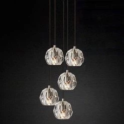 Vakkerlight Pendant Lights Crystal Ball Linear Round Chandelier