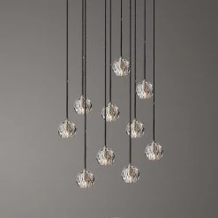 Vakkerlight Pendant Lights Crystal Ball Linear Round Chandelier