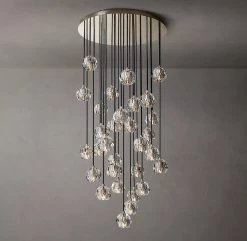 Vakkerlight Pendant Lights Crystal Ball Linear Round Chandelier