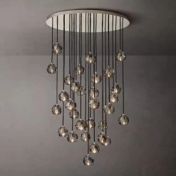 Vakkerlight Pendant Lights Crystal Ball Linear Round Chandelier