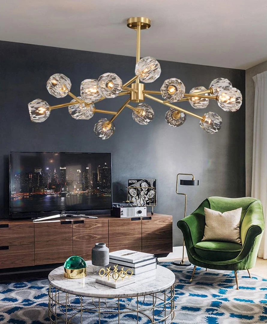 Vakkerlight Chandeliers Crystal Ball Round Cluster Chandelier