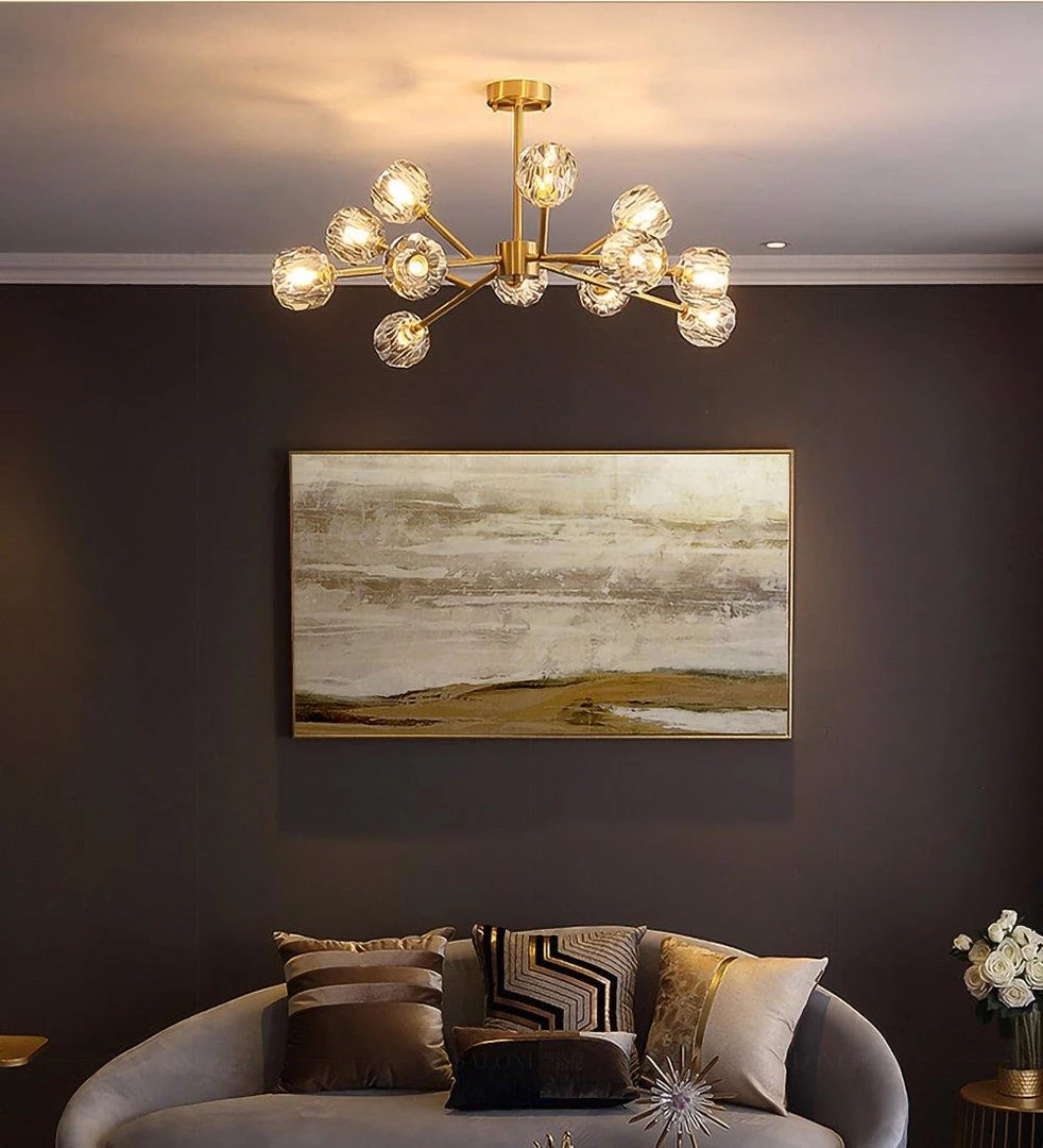 Vakkerlight Chandeliers Crystal Ball Round Cluster Chandelier