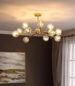 Vakkerlight Chandeliers Crystal Ball Round Cluster Chandelier