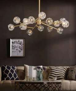 Vakkerlight Chandeliers Crystal Ball Round Cluster Chandelier