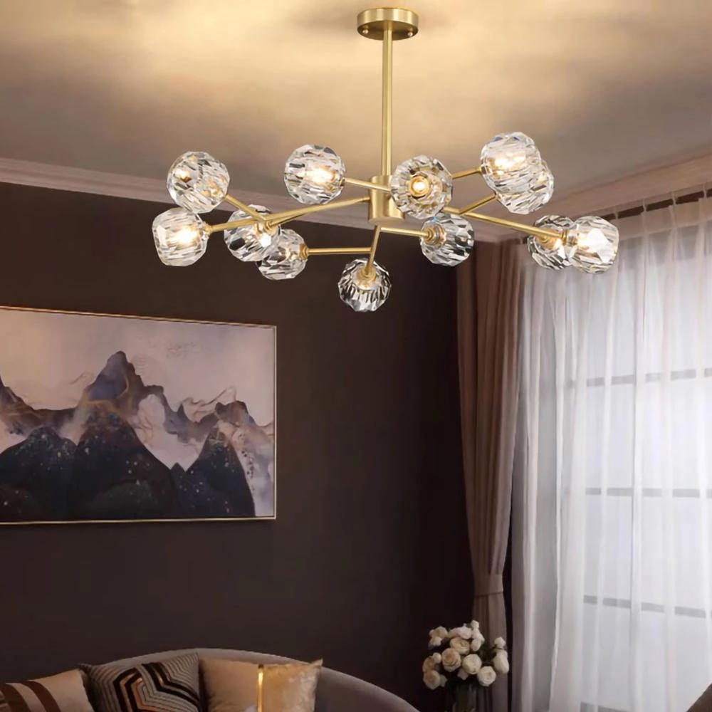 Vakkerlight Chandeliers Crystal Ball Round Cluster Chandelier