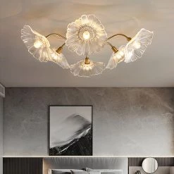 Vakkerlight Lotus Leaf Glass Ceiling Lamp