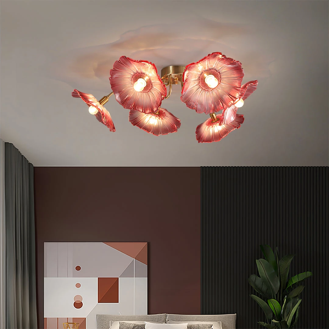 Vakkerlight Lotus Leaf Glass Ceiling Lamp