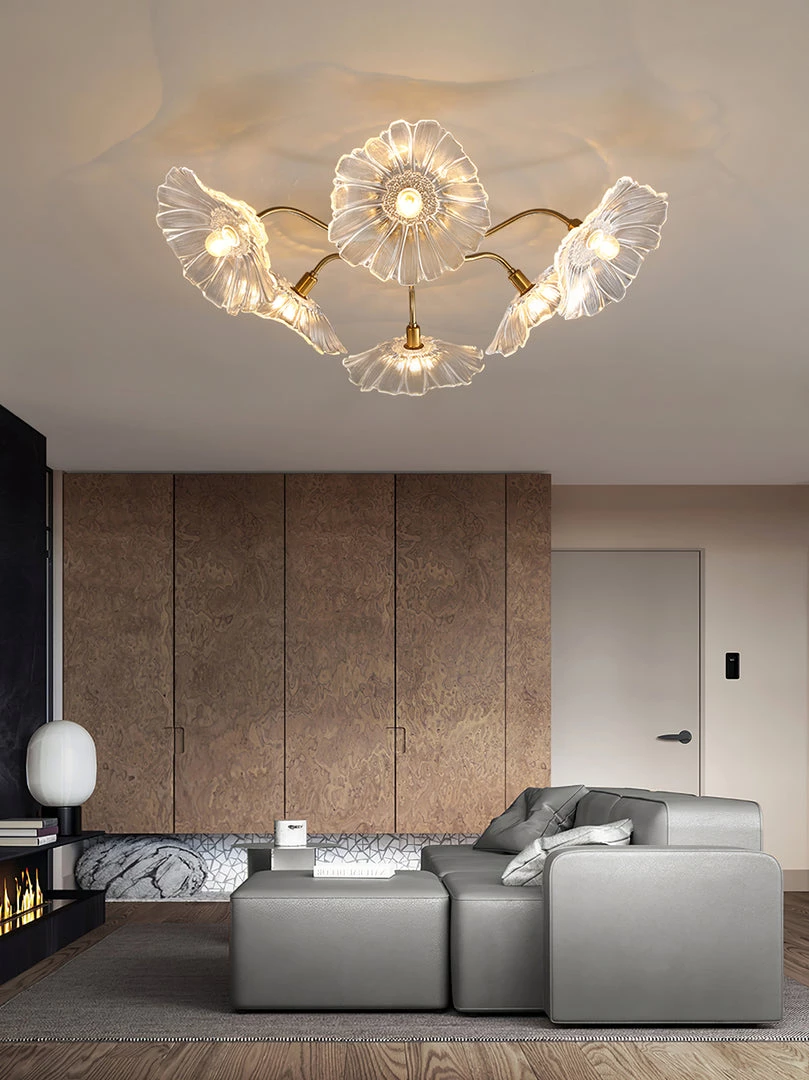 Vakkerlight Lotus Leaf Glass Ceiling Lamp