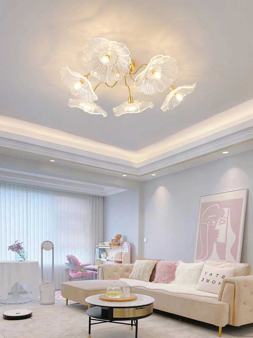Vakkerlight Lotus Leaf Glass Ceiling Lamp