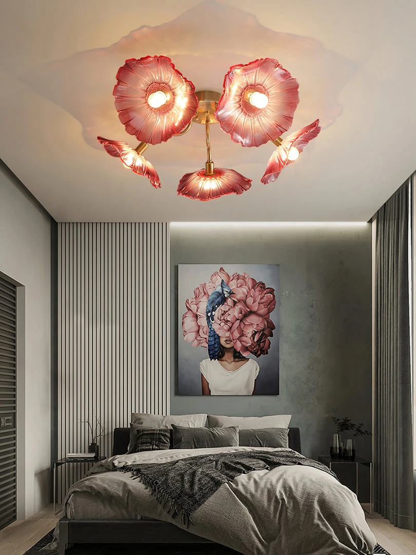 Vakkerlight Lotus Leaf Glass Ceiling Lamp