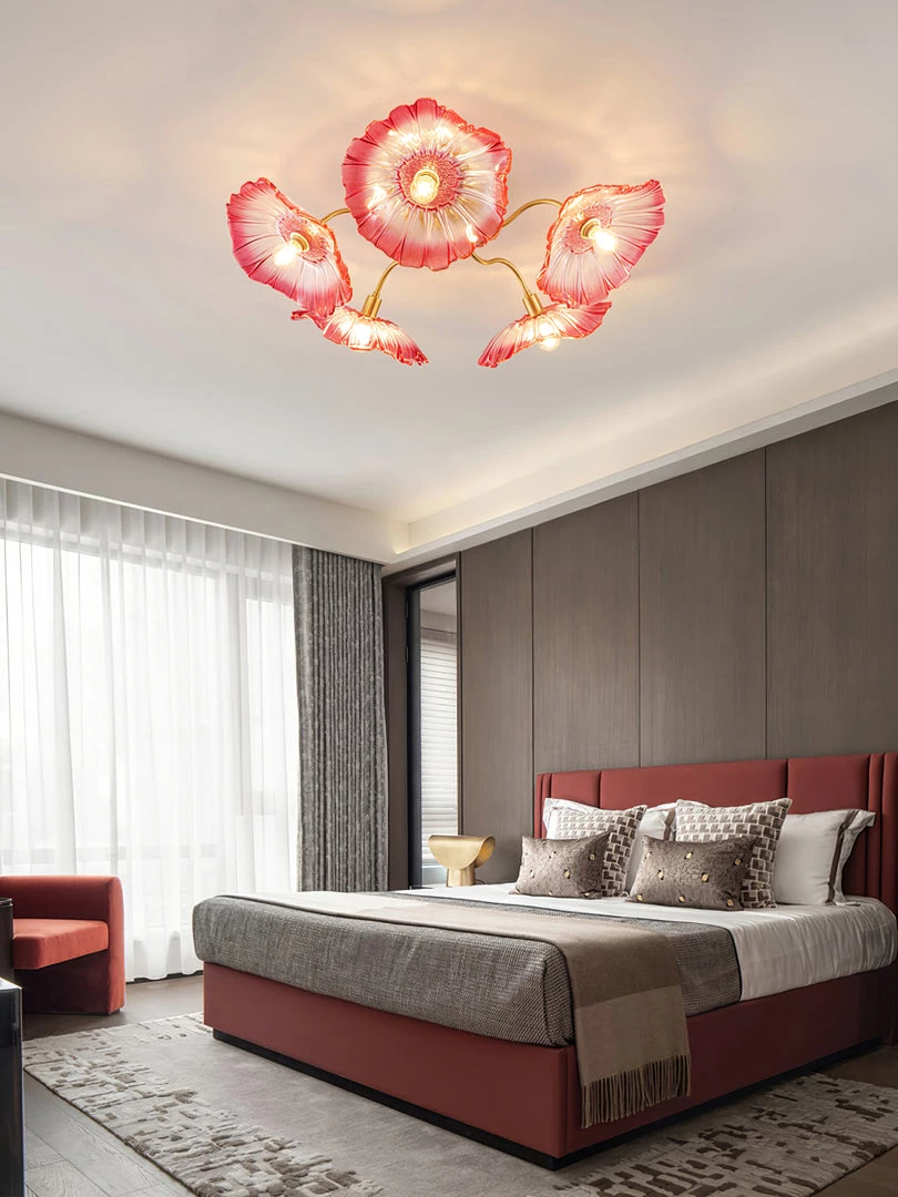 Vakkerlight Lotus Leaf Glass Ceiling Lamp