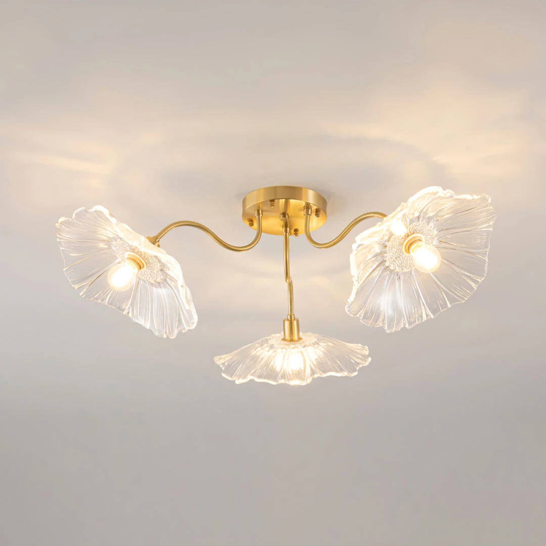 Vakkerlight Lotus Leaf Glass Ceiling Lamp